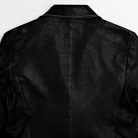 Vintage Black Leather Blazer - Picture 2 of 5